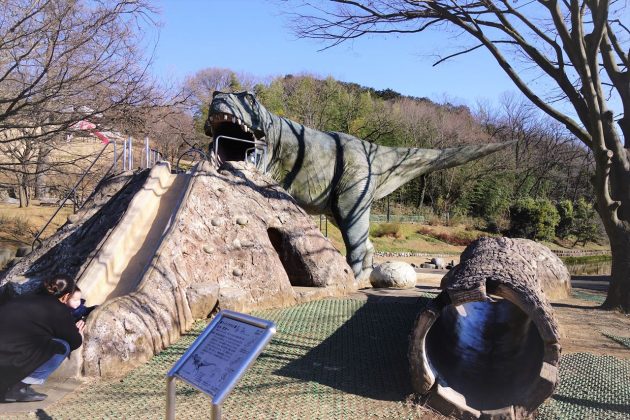 佐野市こどもの国 の恐竜滑り台